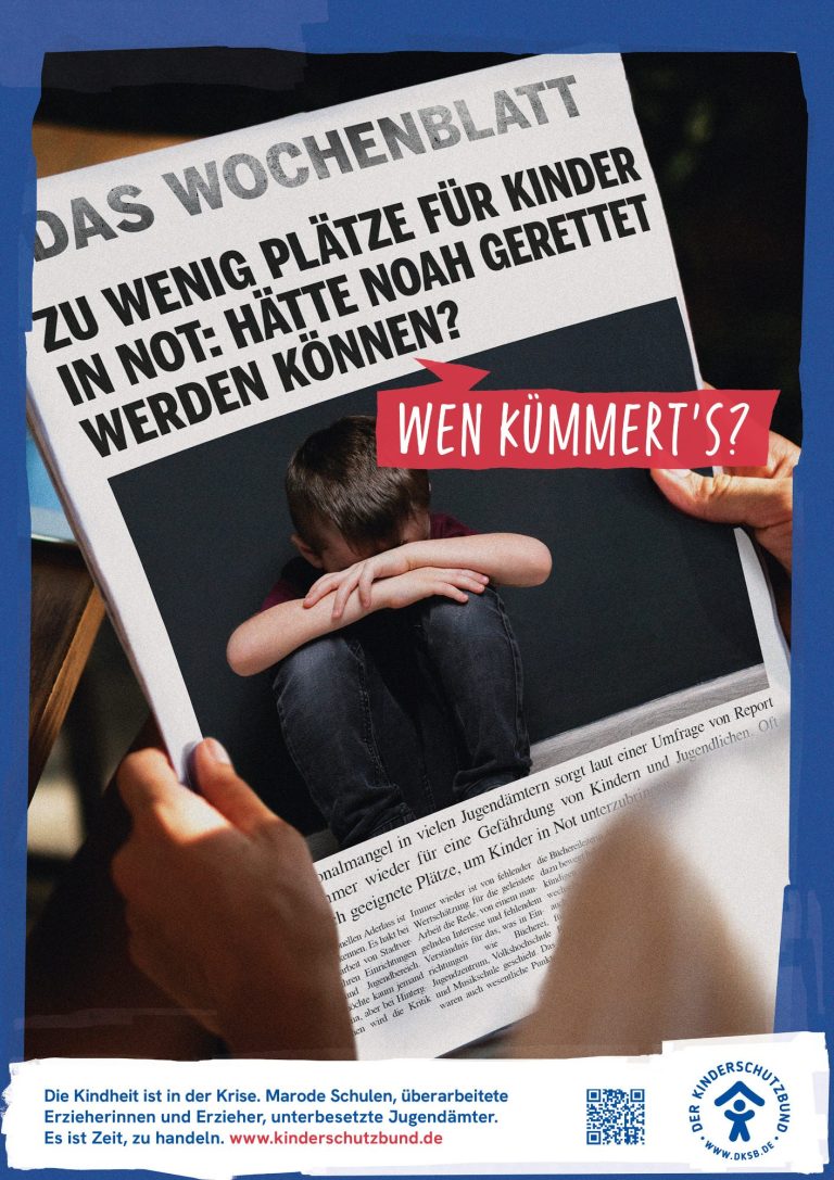 "Wen kümmert's?" – Kampagne des Kinderschutzbundes (Plakatmotiv 2)